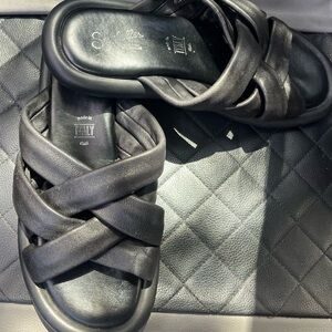 Seychelles Black Leather Sandals